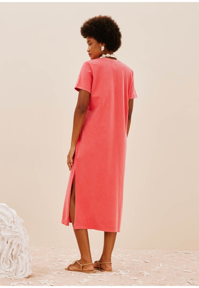 Vestido Midi Bolsinho Chapado Estonado