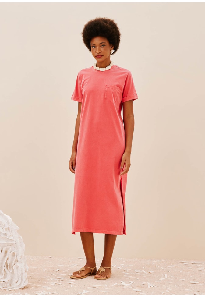 Vestido Midi Bolsinho Chapado Estonado