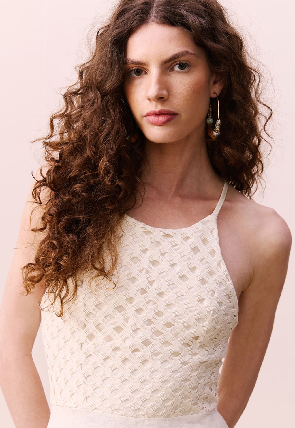 Vestido Midi Busto Malha Rendada