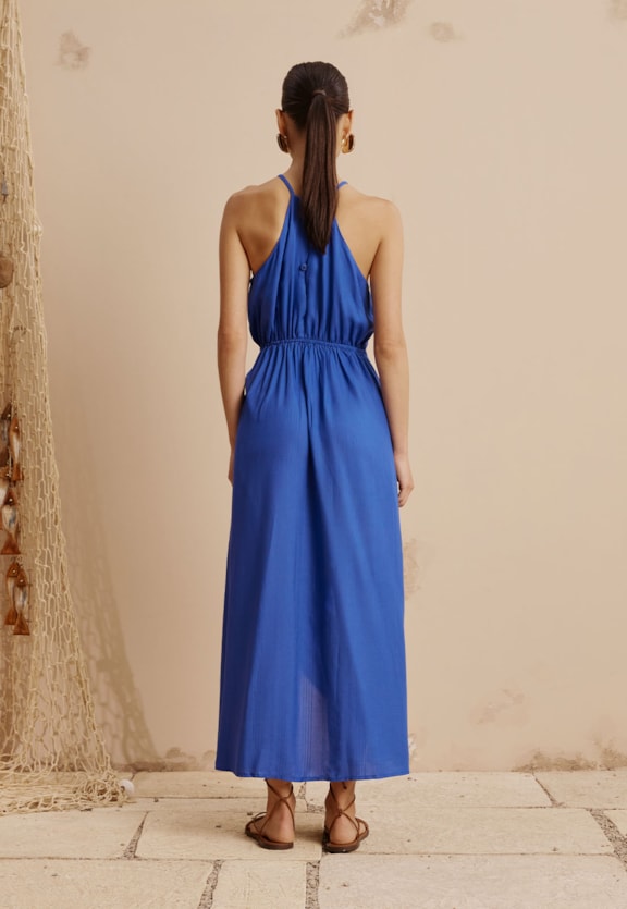 Vestido Midi Cachecouer Detalhe Aviamento Vista Traseira