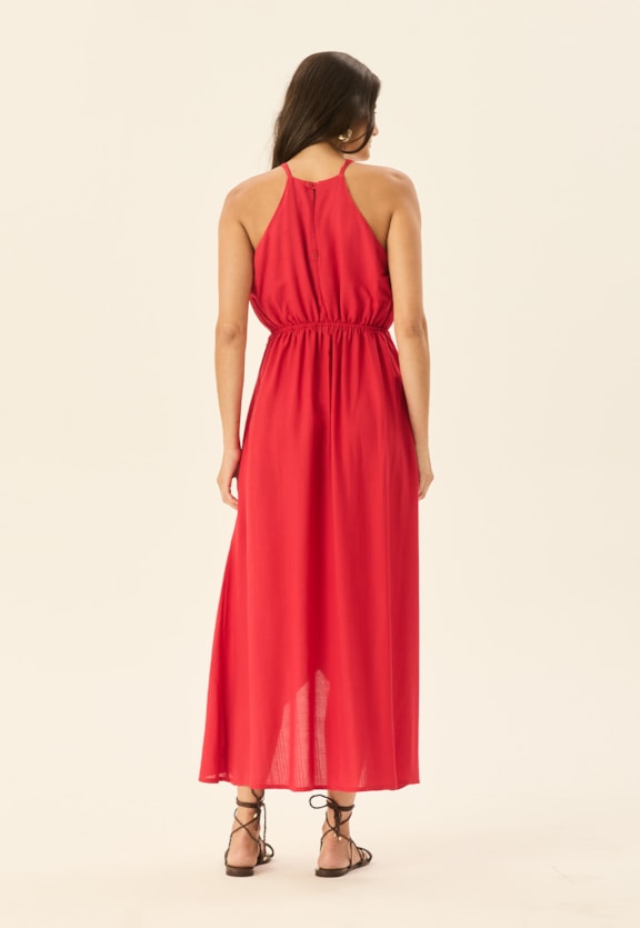 Vestido Midi Cachecouer Detalhe Aviamento Vista Traseira