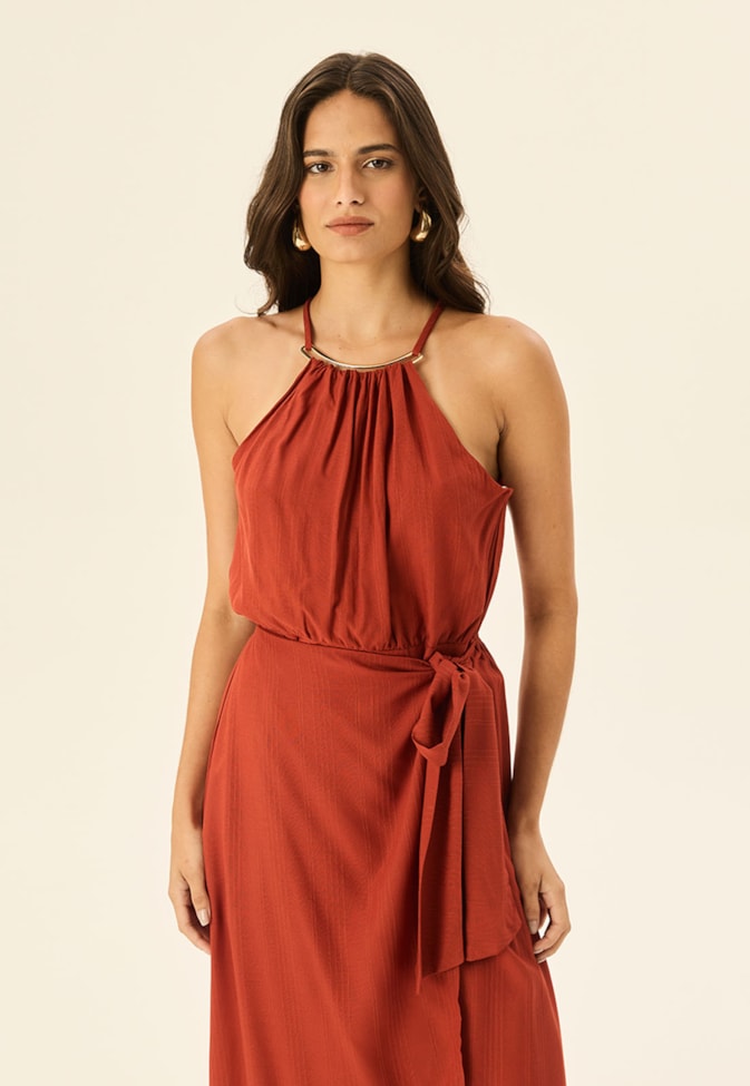 Vestido Midi Cachecouer Detalhe Aviamento