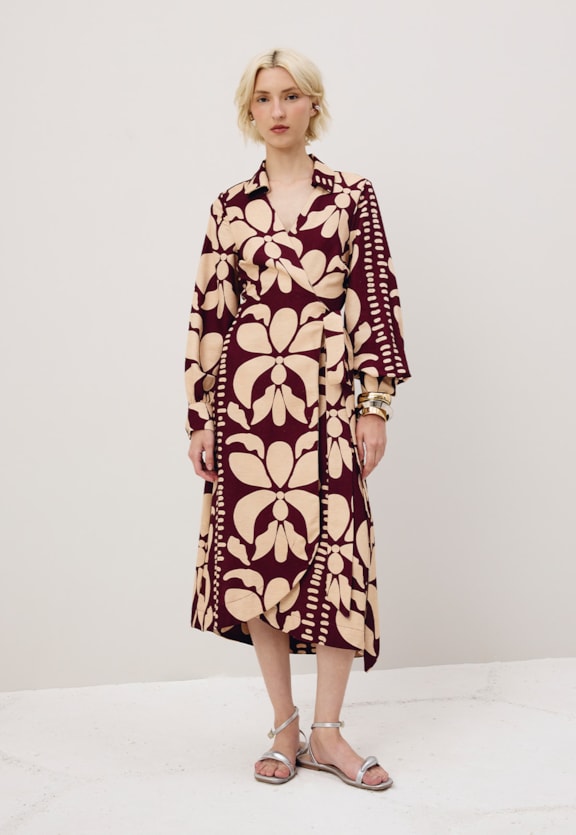 Vestido Midi Cachecour Estampado Calle Vista Frontal