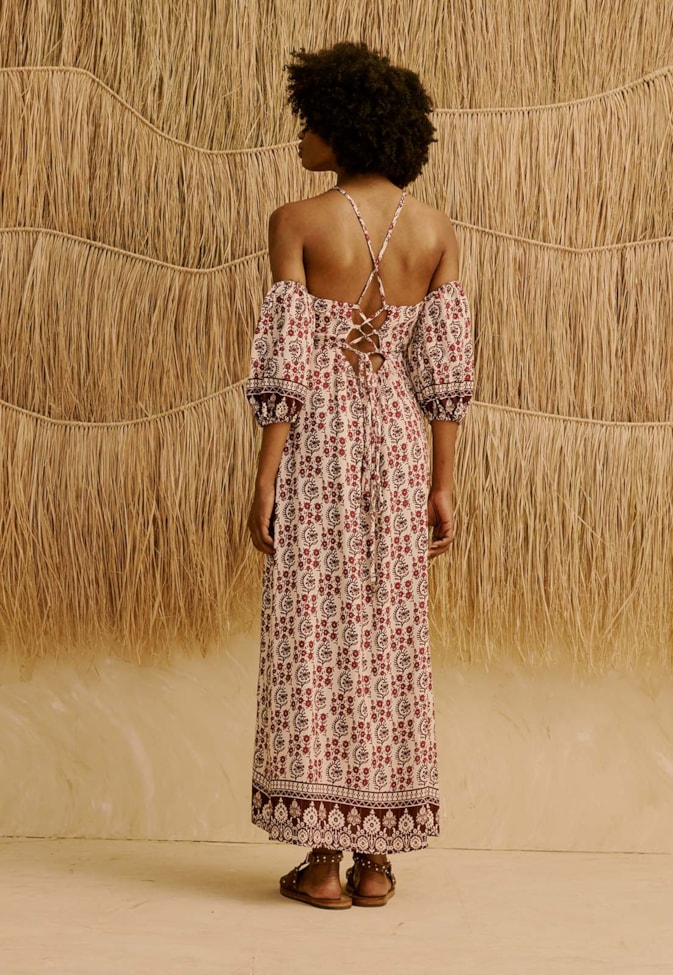 Vestido Midi Cruzado Estampado Pasco