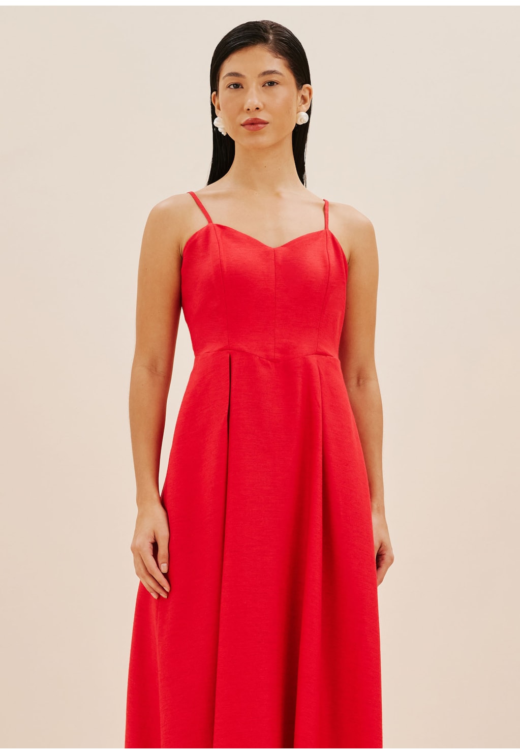 Vestido Midi Decote Coração