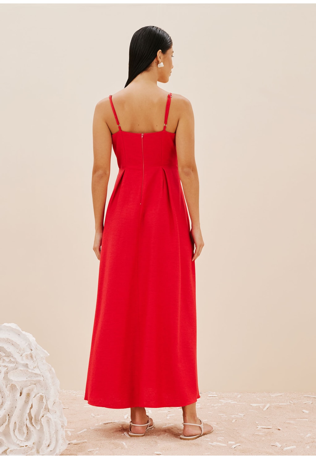 Vestido Midi Decote Coração