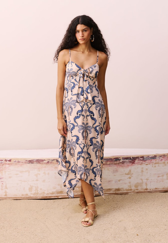 Vestido Midi Estampado Baldosas