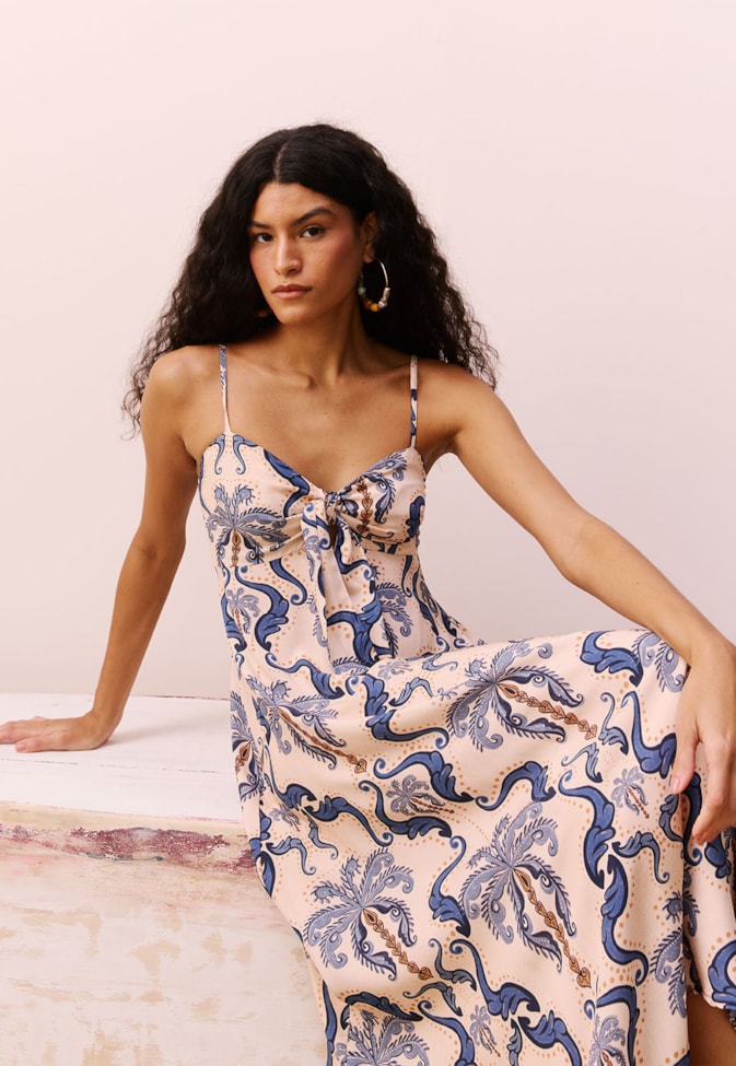 Vestido Midi Estampado Baldosas