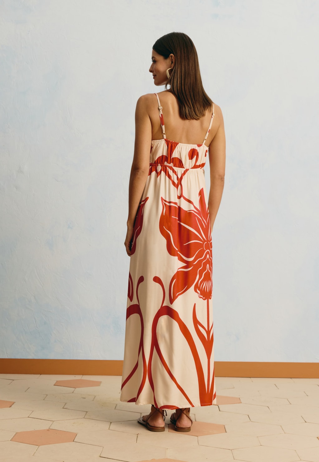 Vestido Midi Estampado Caribenha