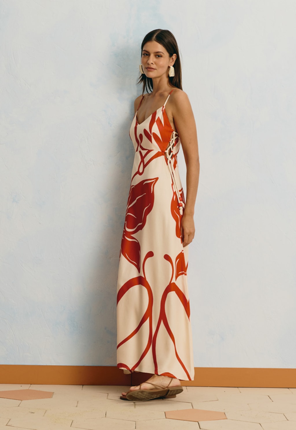 Vestido Midi Estampado Caribenha