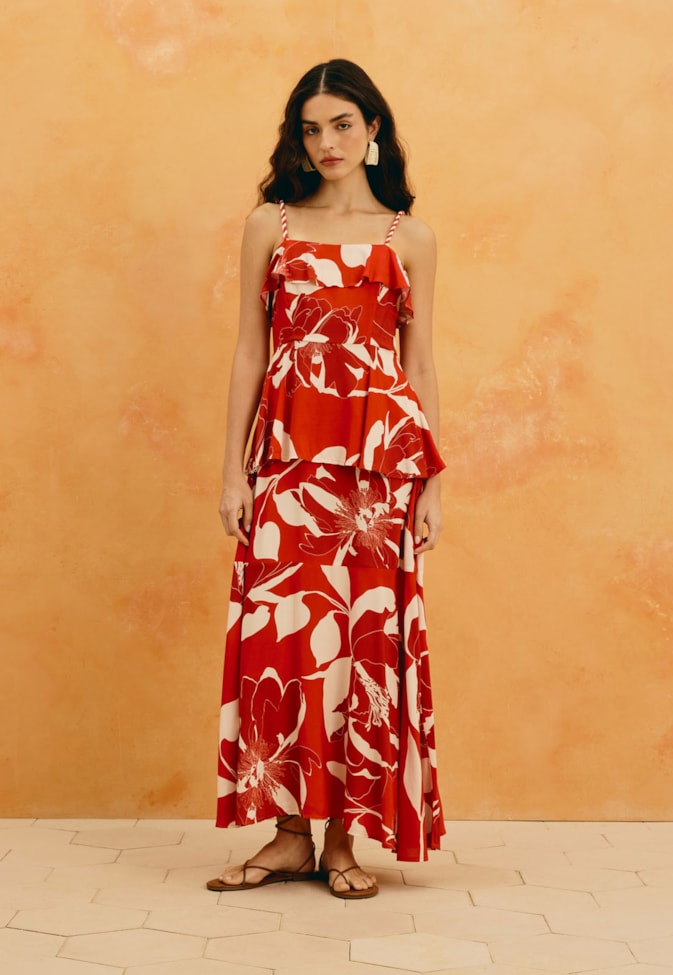 Vestido Midi Estampado Colombiana