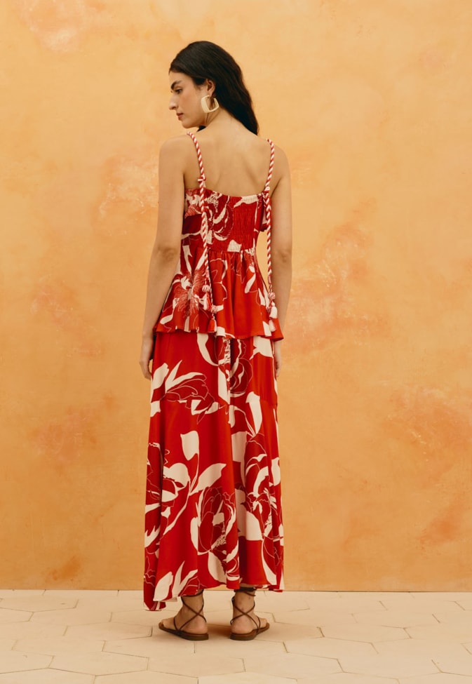 Vestido Midi Estampado Colombiana