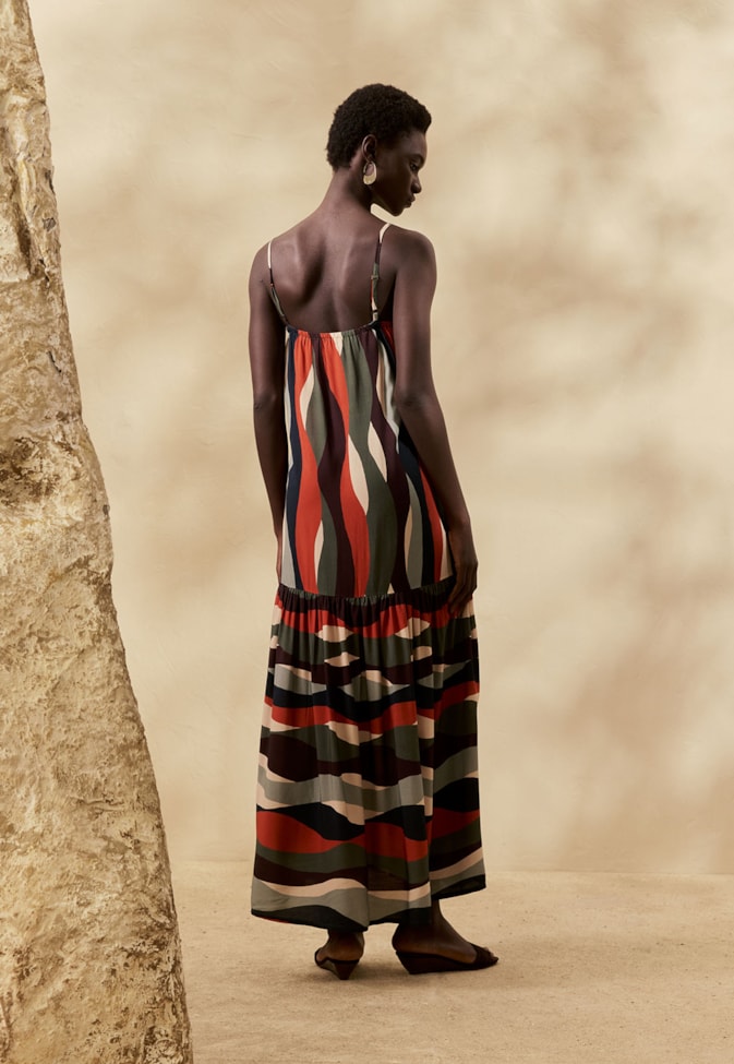 Vestido Midi Estampado Cordilheira