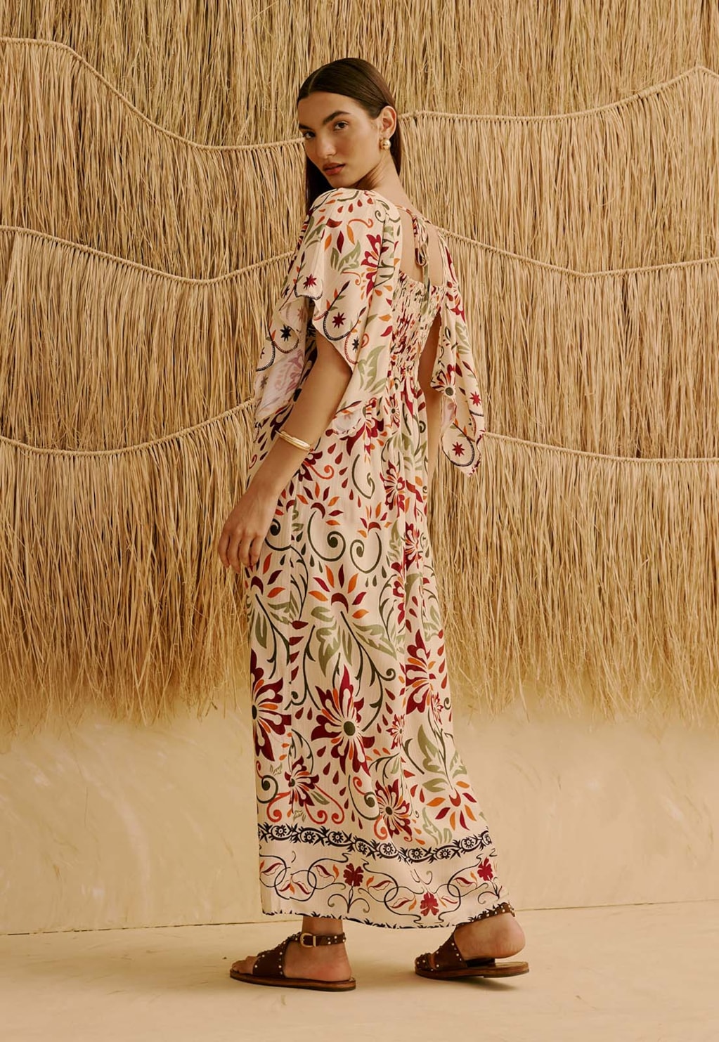 Vestido Midi Estampado Flor de Mashua