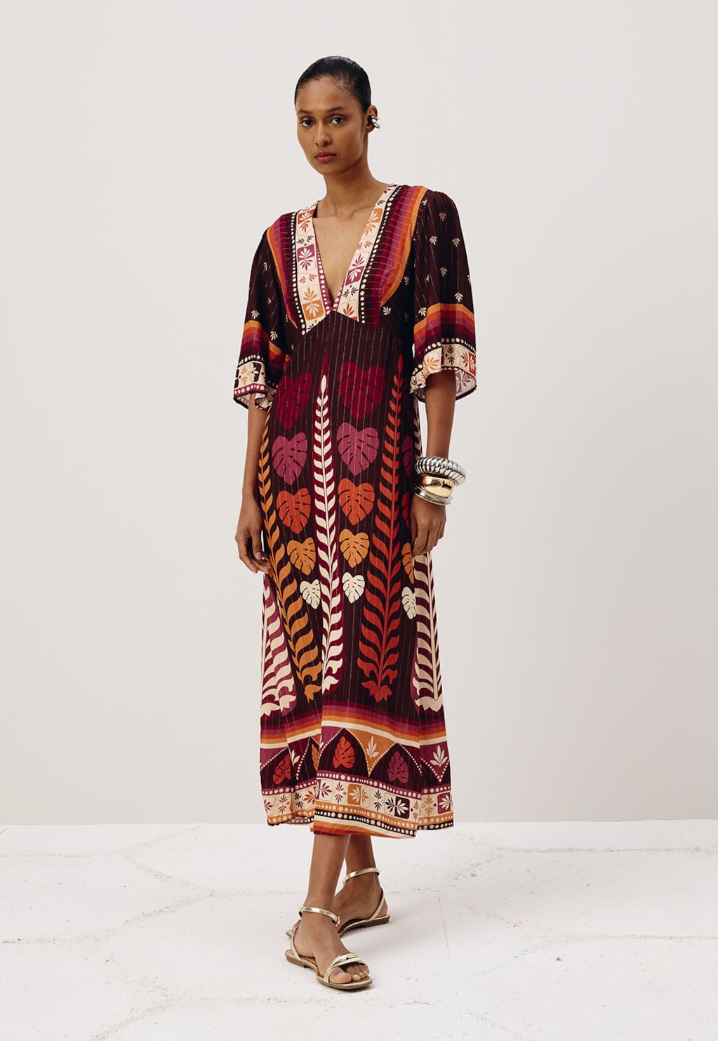 Vestido Midi Estampado Hera