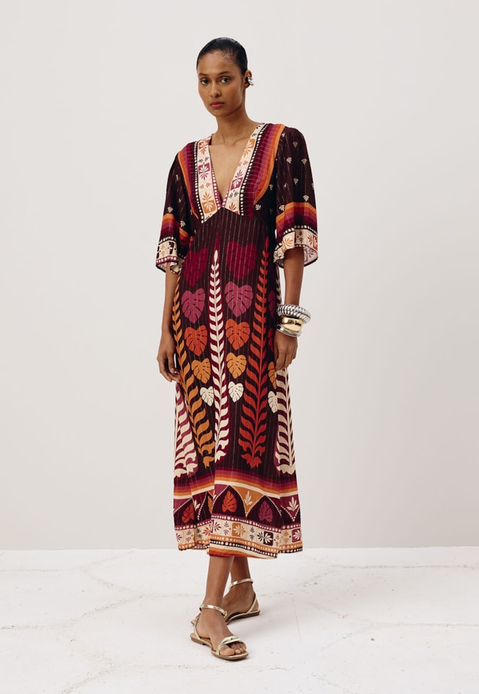 Vestido Midi Estampado Hera