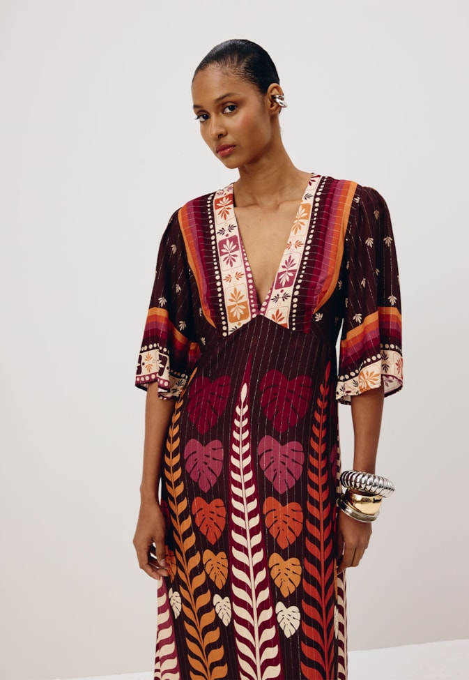 Vestido Midi Estampado Hera