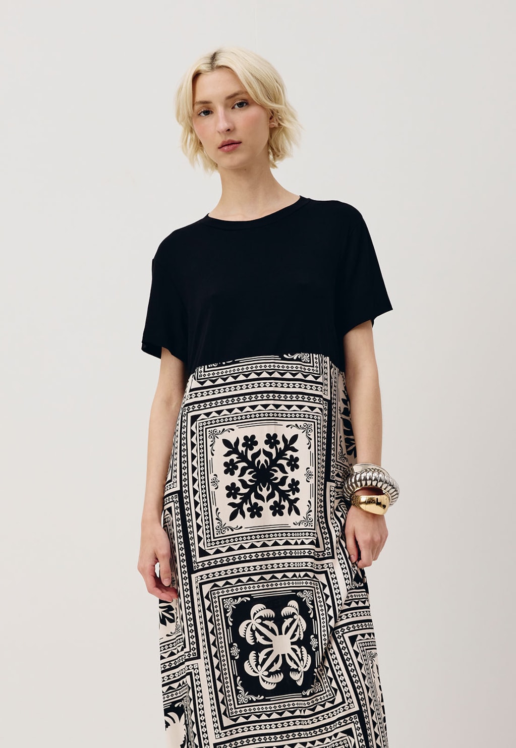 Vestido Midi Estampado Maia