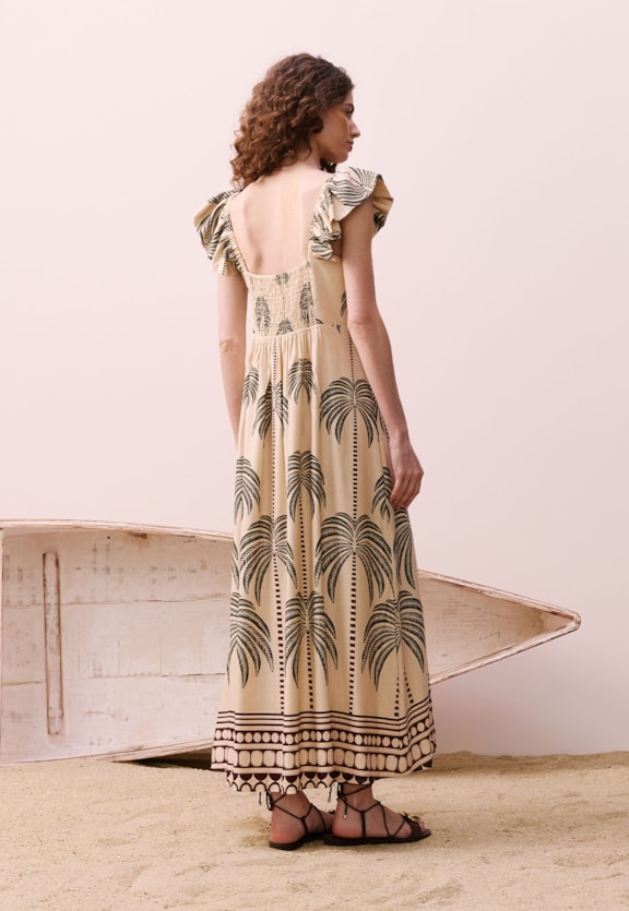 Vestido Midi Estampado Marabá Vista Traseira