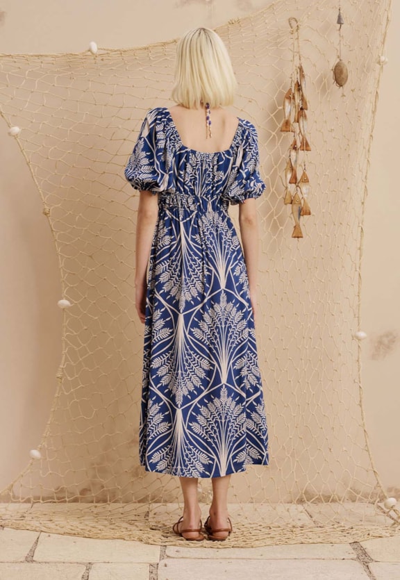 Vestido Midi Estampado Miriti Vista Traseira