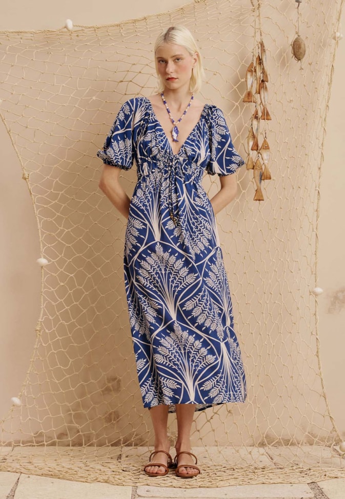 Vestido Midi Estampado Miriti