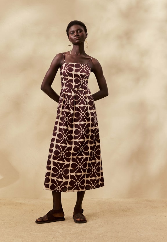 Vestido Midi Estampado Misti Vista Frontal