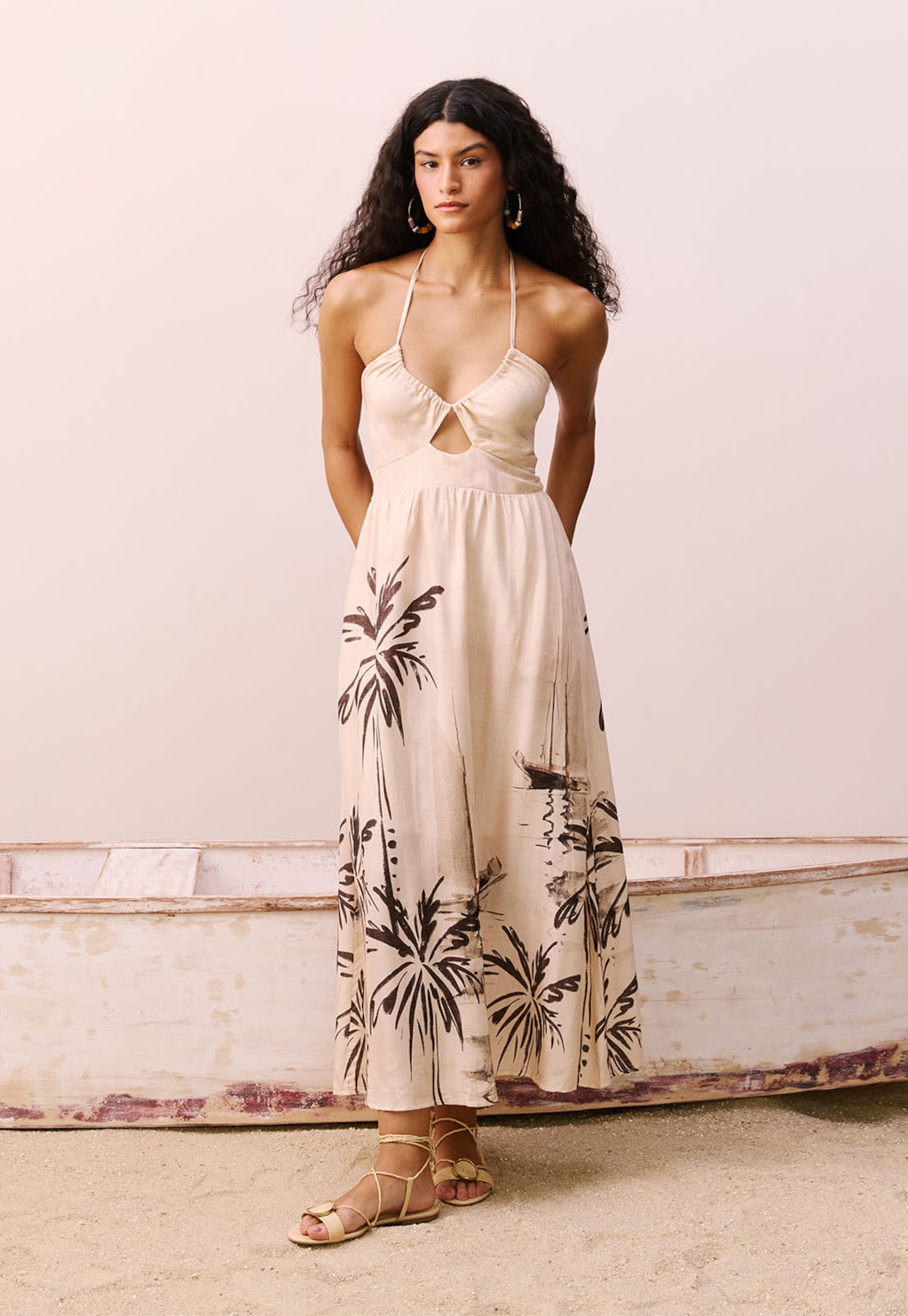 Vestido Midi Estampado Navegar