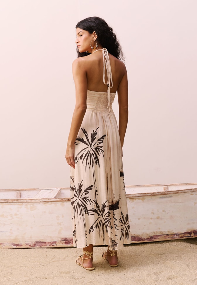 Vestido Midi Estampado Navegar