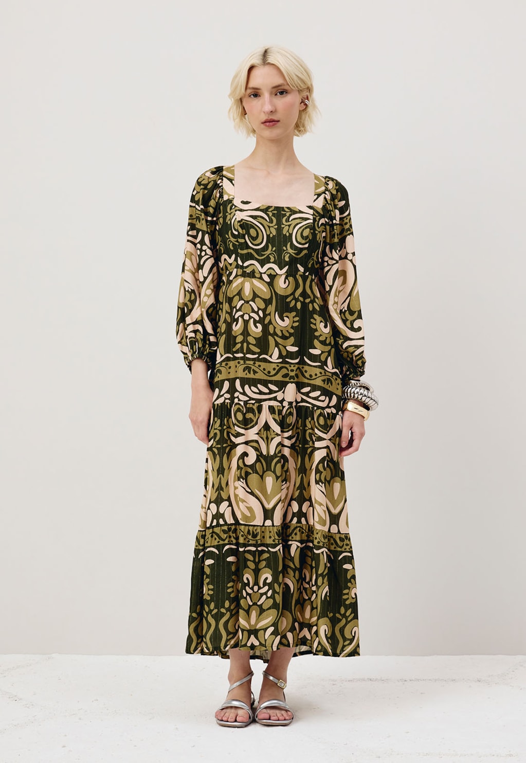 Vestido Midi Estampado Nômade