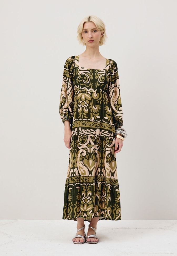 Vestido Midi Estampado Nômade