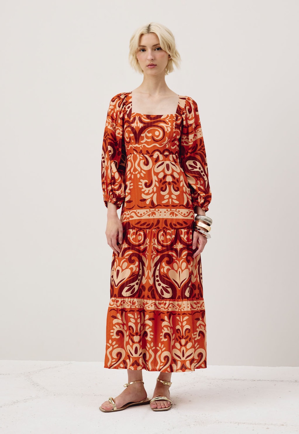 Vestido Midi Estampado Nômade