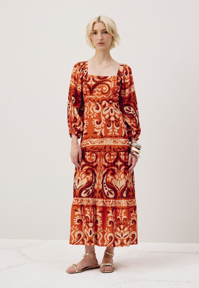 Vestido Midi Estampado Nômade