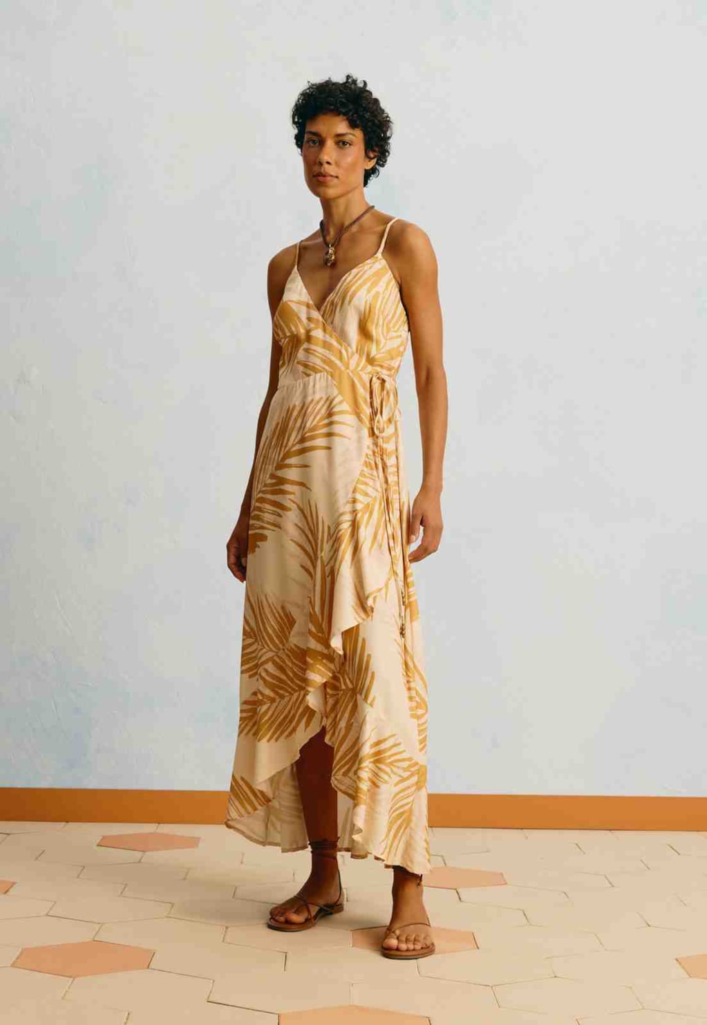 Vestido Midi Estampado Palma Colombiana