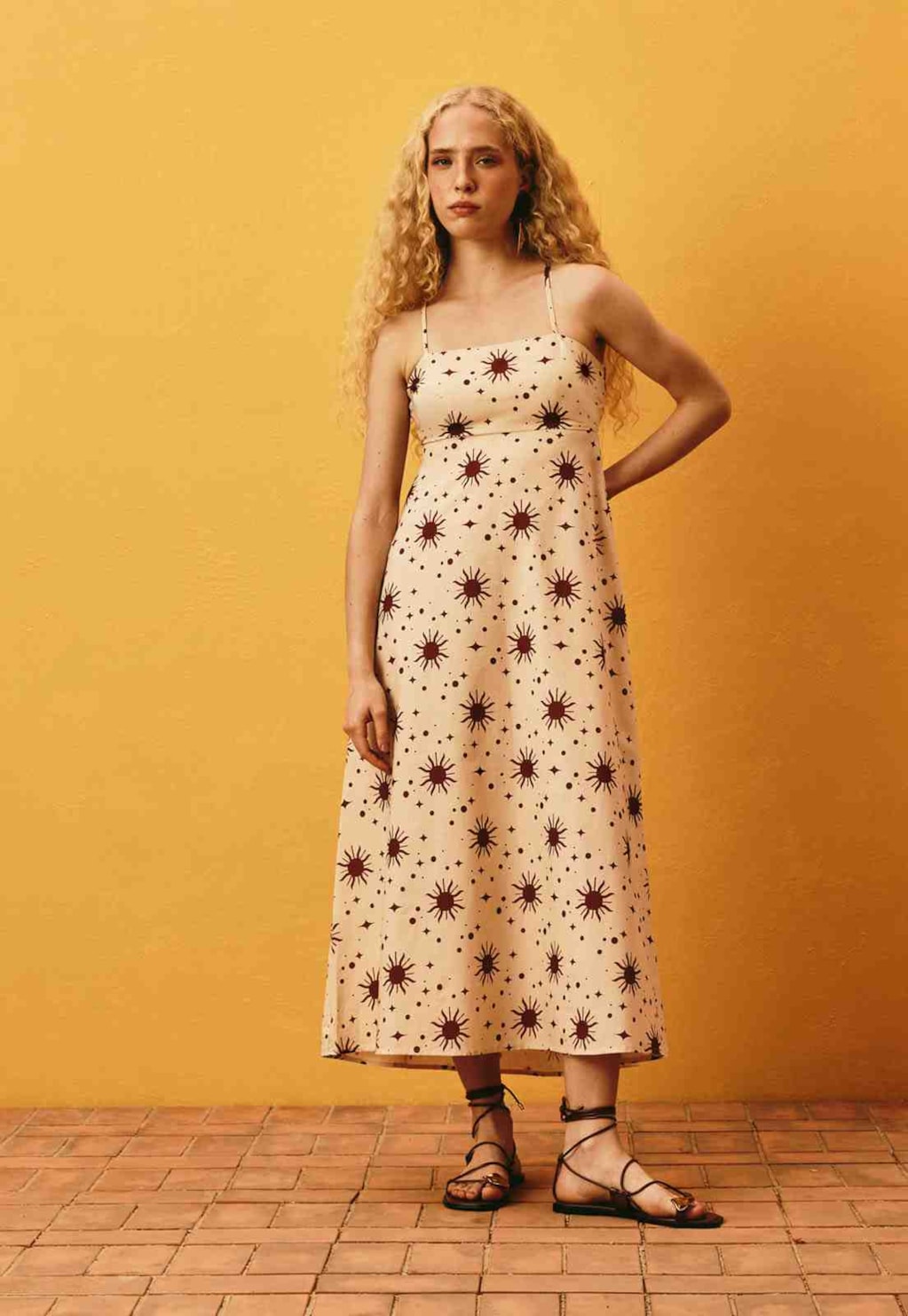 Vestido Midi Estampado Primeiro Raio