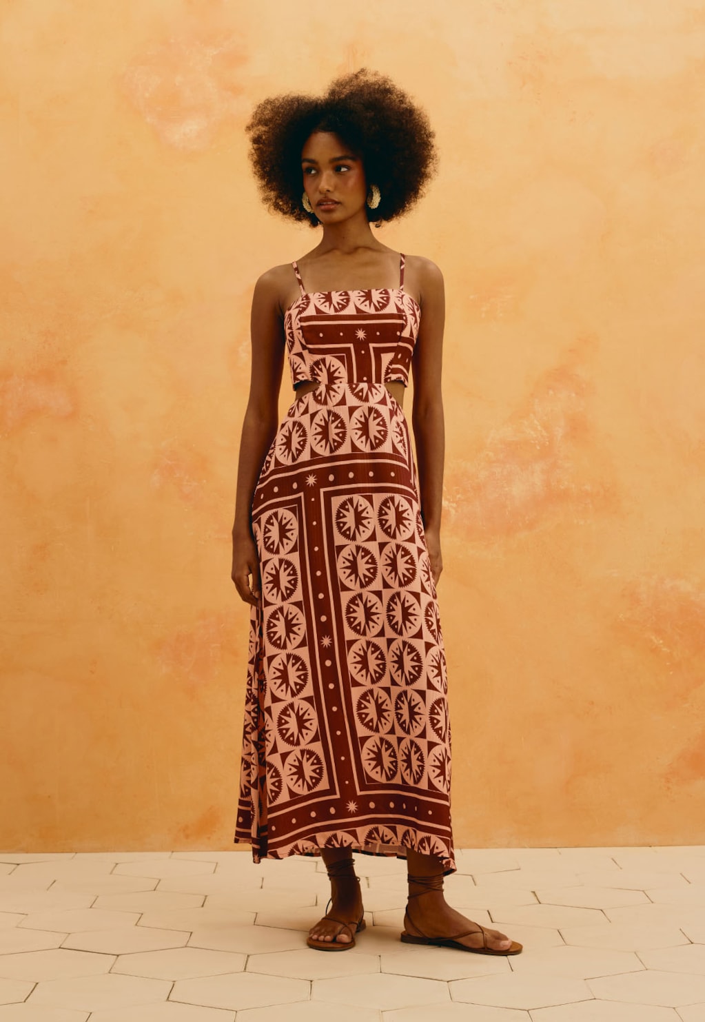 Vestido Midi Estampado Sol Y Sombra