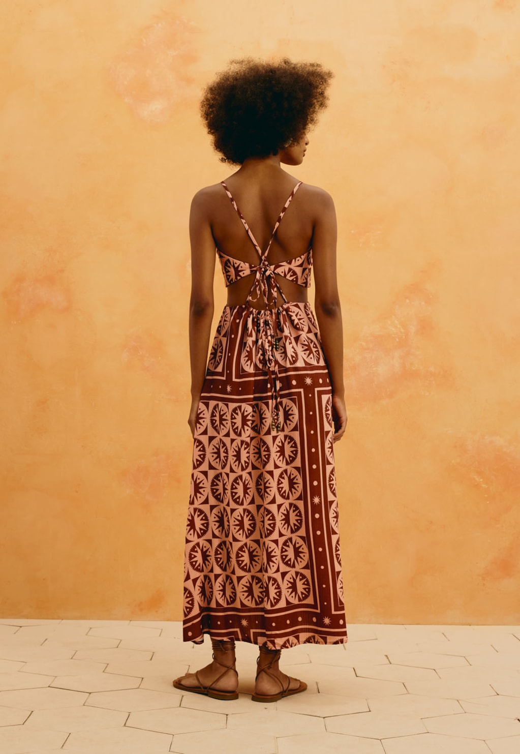 Vestido Midi Estampado Sol Y Sombra