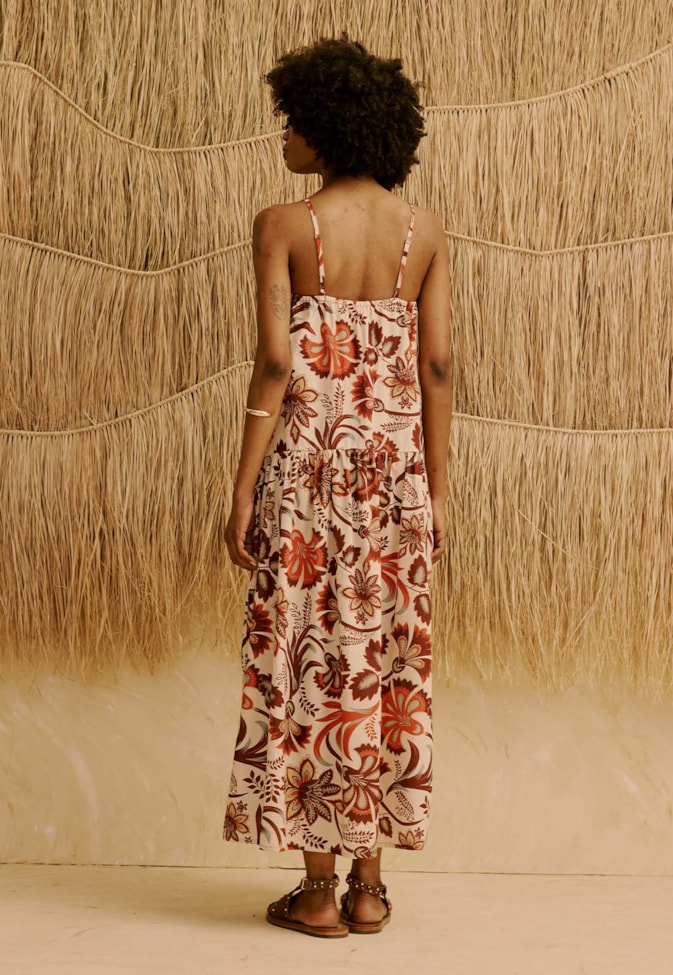 Vestido Midi Estampado Tika