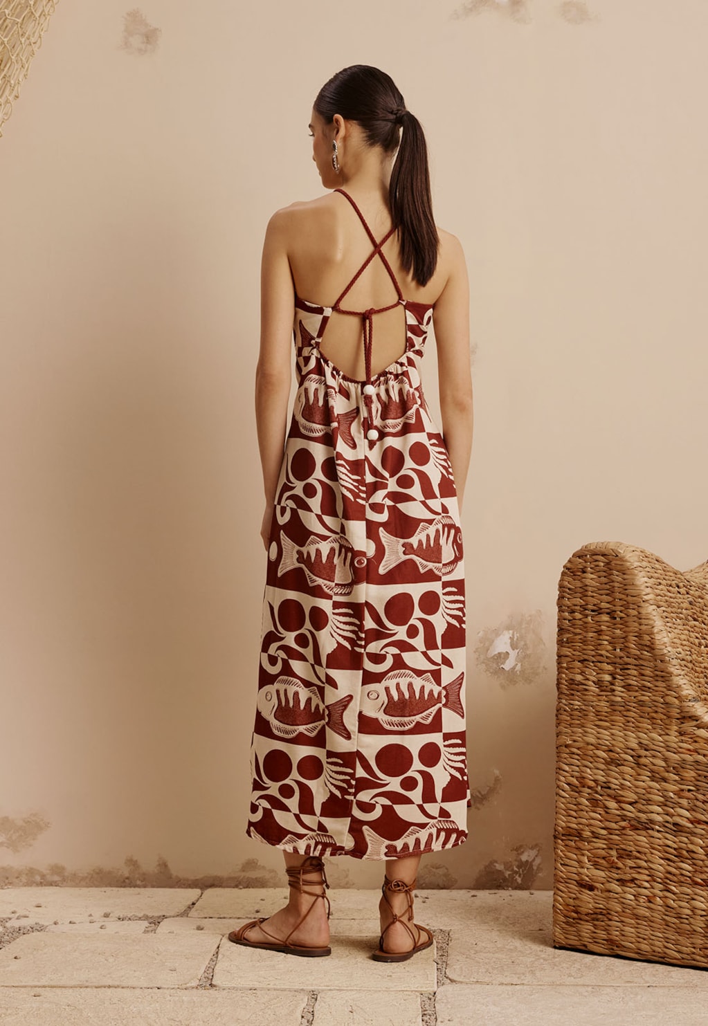 Vestido Midi Estampado Tucunaré