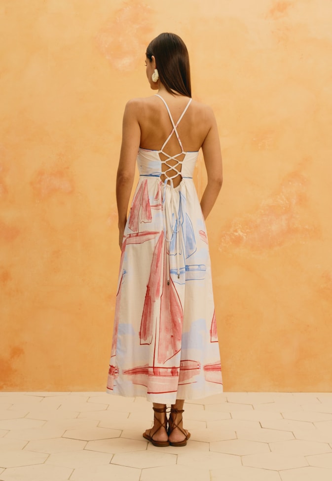 Vestido Midi Estampado Velejar