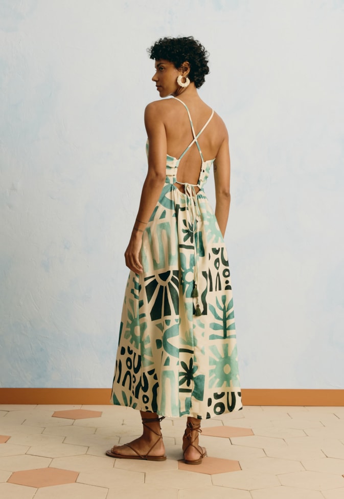 Vestido Midi Estampado Vidralia