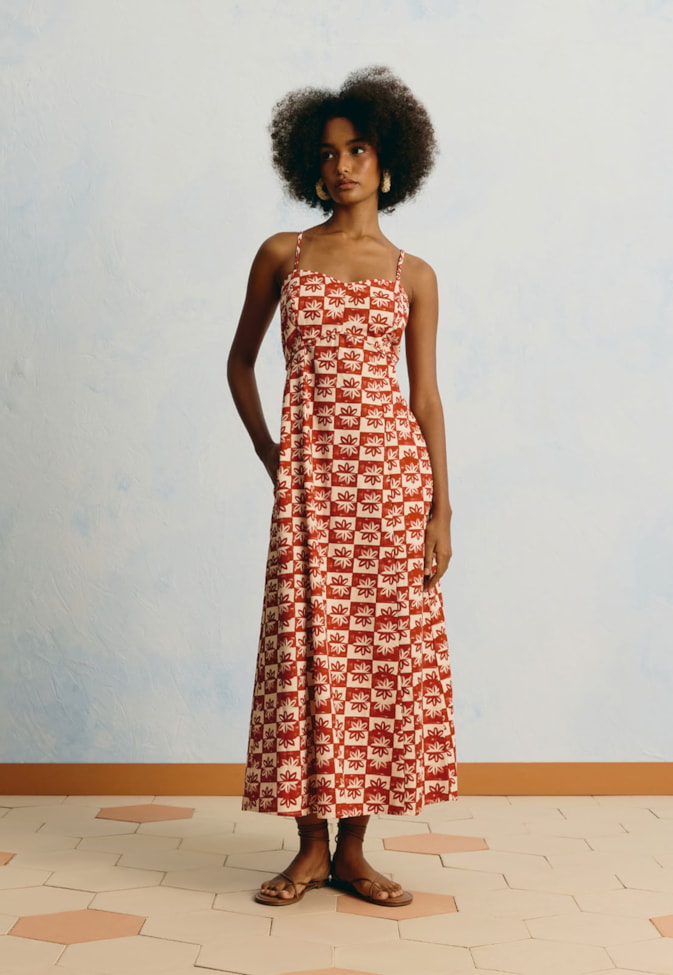 Vestido Midi Estampado Vila Rubia