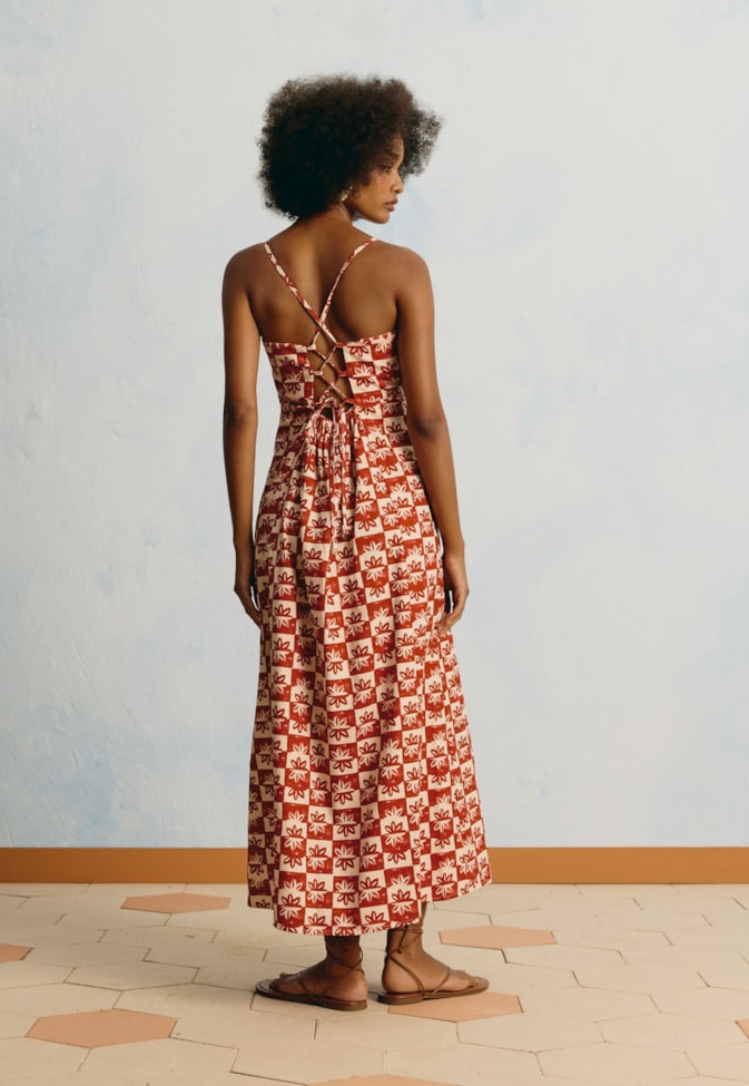 Vestido Midi Estampado Vila Rubia