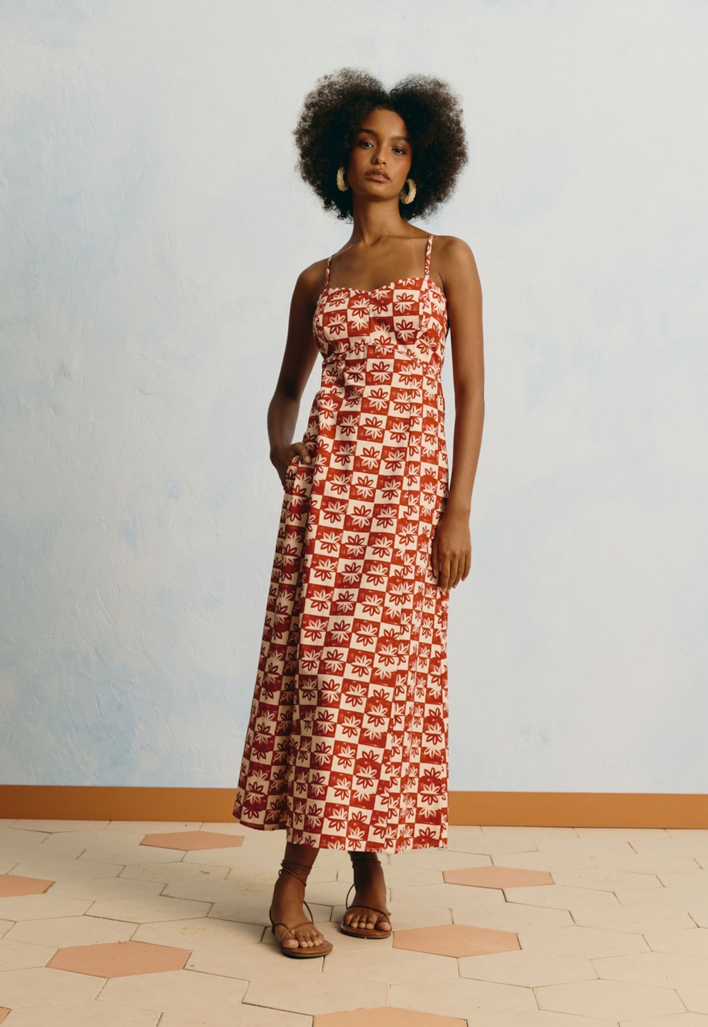 Vestido Midi Estampado Vila Rubia
