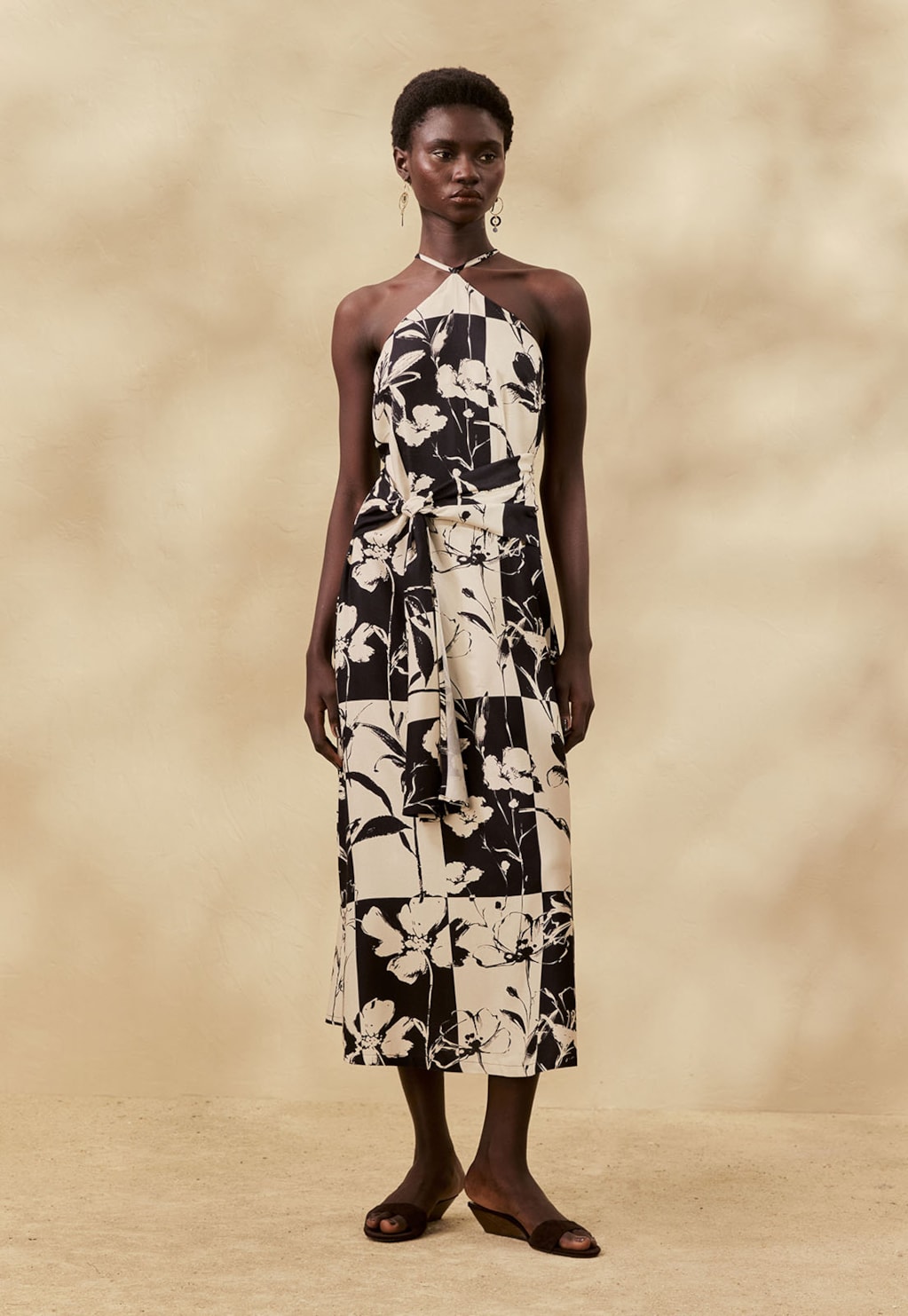 Vestido Midi Faixa Estampado Yareta