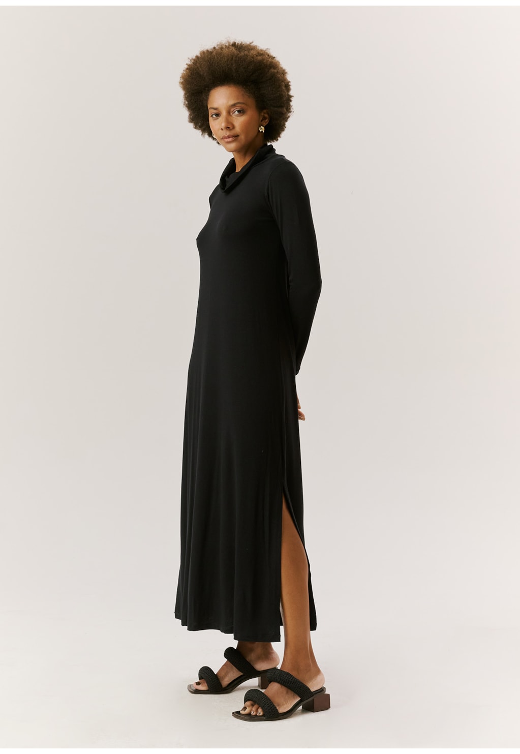 Vestido Midi Gola Alta Degage