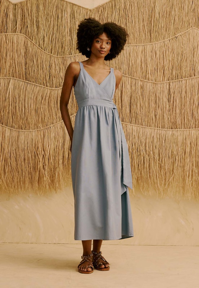 Vestido Midi Liso 