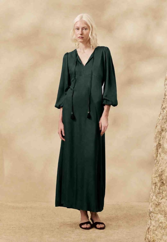Vestido Midi Liso Bata Vista Frontal
