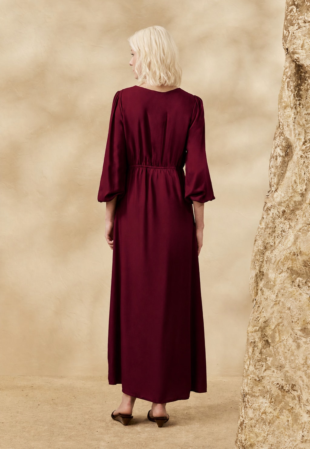 Vestido Midi Liso Bata