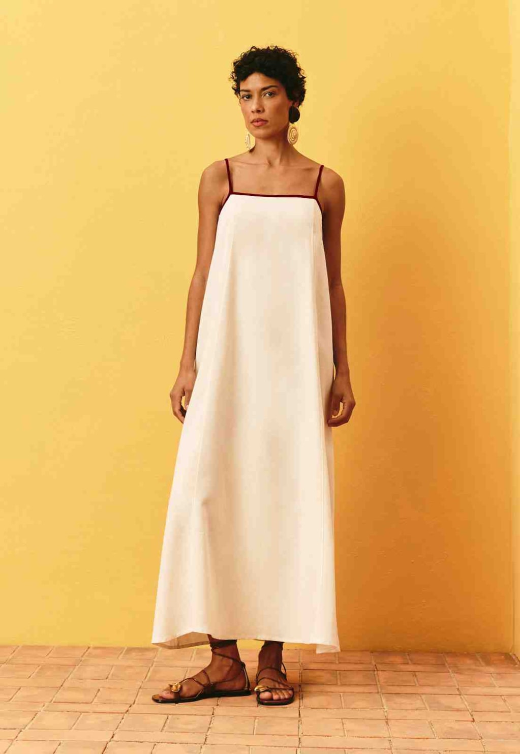 Vestido Midi Liso Bicolor