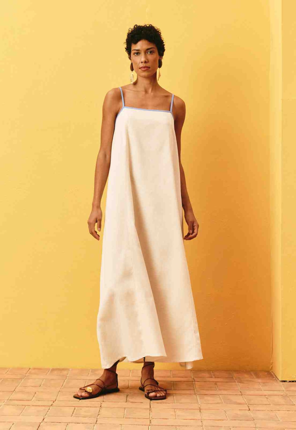 Vestido Midi Liso Bicolor